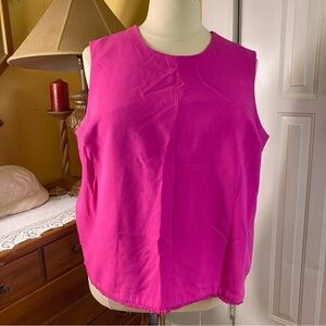 VICTORIA BECKHAM FOR TARGET Size 3X Hot Pink Lined Shell Tank Top Fringe Trim